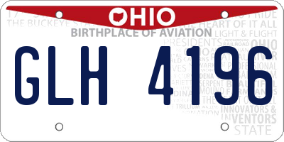OH license plate GLH4196