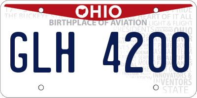 OH license plate GLH4200
