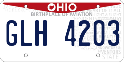 OH license plate GLH4203