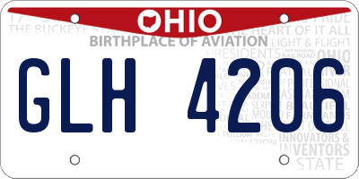 OH license plate GLH4206