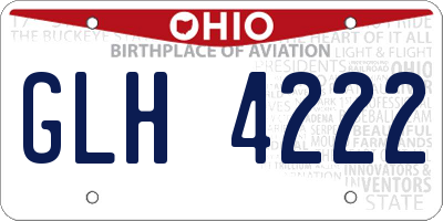 OH license plate GLH4222