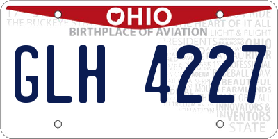 OH license plate GLH4227
