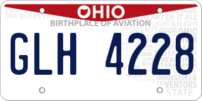 OH license plate GLH4228