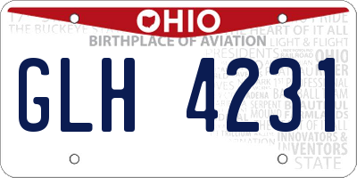 OH license plate GLH4231