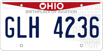 OH license plate GLH4236