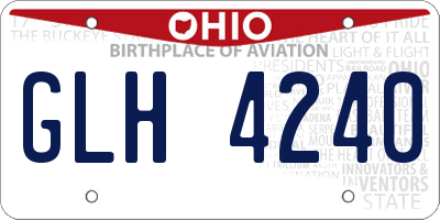 OH license plate GLH4240