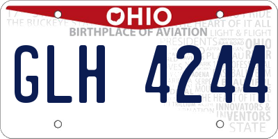 OH license plate GLH4244