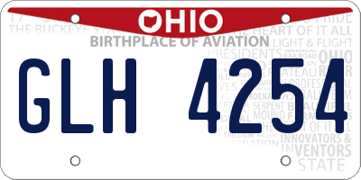 OH license plate GLH4254