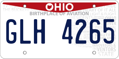 OH license plate GLH4265