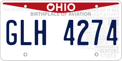 OH license plate GLH4274