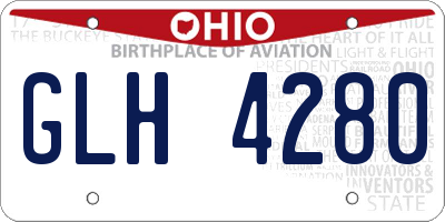 OH license plate GLH4280