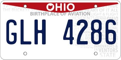 OH license plate GLH4286