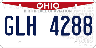 OH license plate GLH4288