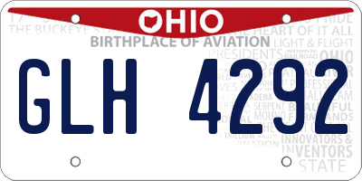 OH license plate GLH4292