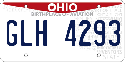 OH license plate GLH4293