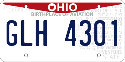 OH license plate GLH4301