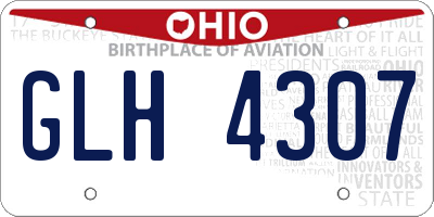 OH license plate GLH4307