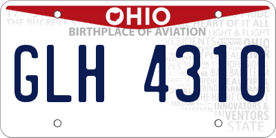 OH license plate GLH4310