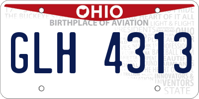 OH license plate GLH4313