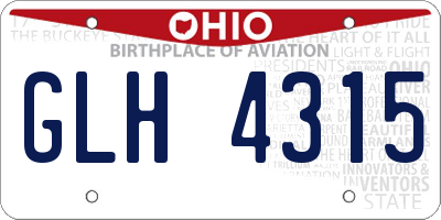OH license plate GLH4315