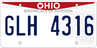OH license plate GLH4316