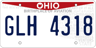 OH license plate GLH4318