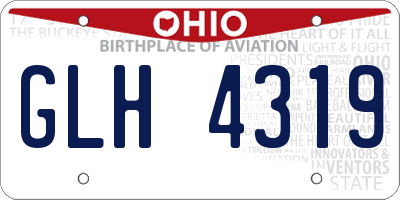 OH license plate GLH4319