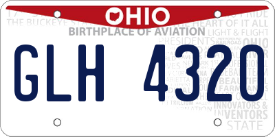 OH license plate GLH4320