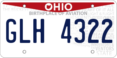 OH license plate GLH4322