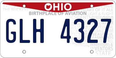 OH license plate GLH4327