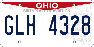 OH license plate GLH4328