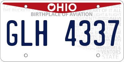 OH license plate GLH4337