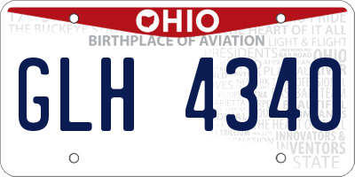 OH license plate GLH4340