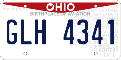 OH license plate GLH4341