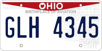 OH license plate GLH4345