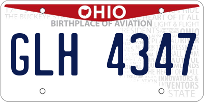 OH license plate GLH4347