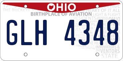 OH license plate GLH4348