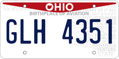 OH license plate GLH4351