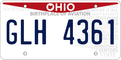 OH license plate GLH4361