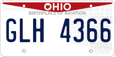 OH license plate GLH4366