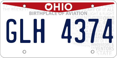OH license plate GLH4374