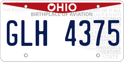 OH license plate GLH4375