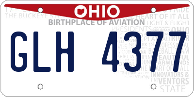 OH license plate GLH4377