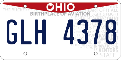 OH license plate GLH4378