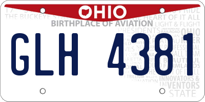 OH license plate GLH4381