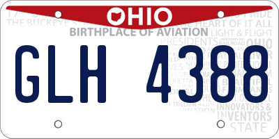 OH license plate GLH4388