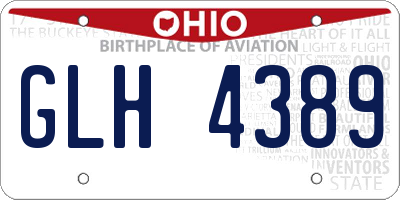 OH license plate GLH4389