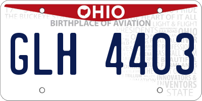 OH license plate GLH4403