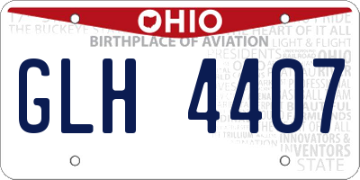 OH license plate GLH4407