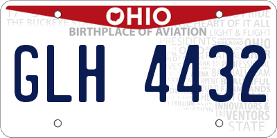 OH license plate GLH4432